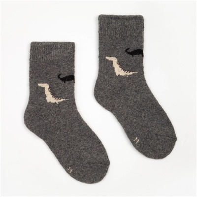 Носки детские шерстяные «Динозаврики», цвет МИКС, размер 18